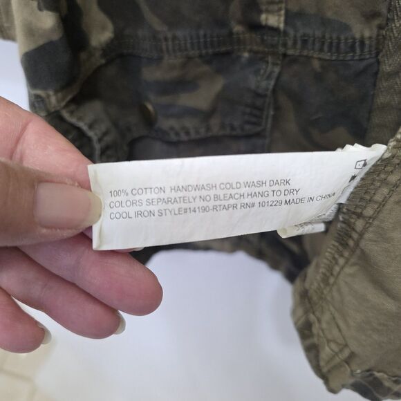 Womens Camo Jacket Utility Cargo Floral Embroidered Cotton Med Ashley by 26 Intl - Picture 13 of 14